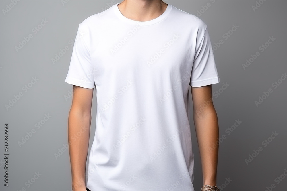 Woman in White Tshirt Mockup created with Generative AI Woman in White Tshirt Mockup created with Generative AI