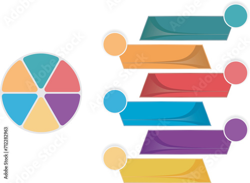 Multi colored pie chart by bar graphs.