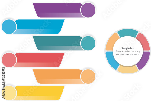 Multi colored pie chart by bar graphs.