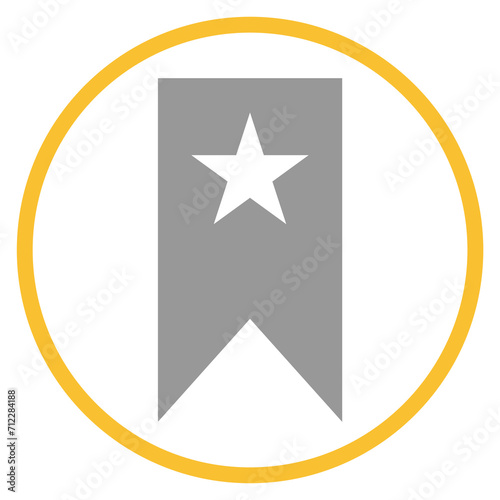 Free Download Button grau orange mit Lesezeichen Icon: merkliste - GFXLoad