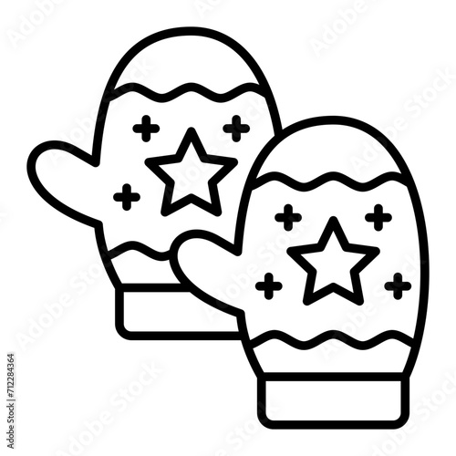   Mitten line icon