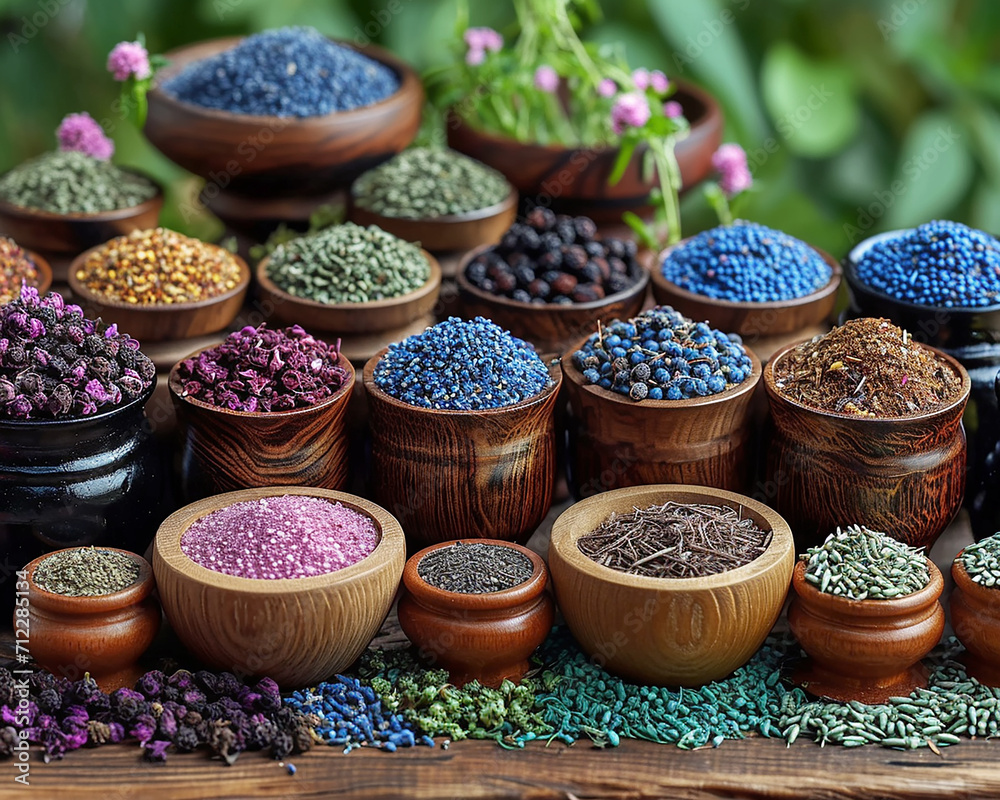 Fototapeta premium Preparation and storage of herbal medicines