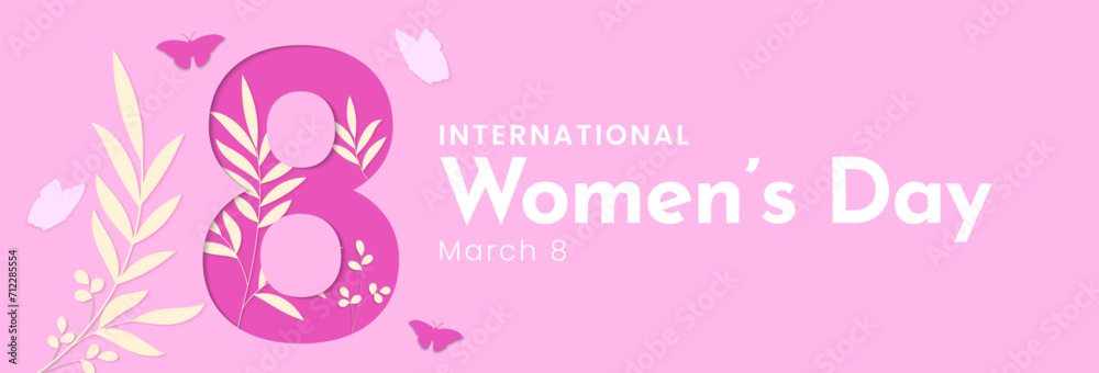 Happy International Womens Day. March 8. Women's day concept design in paper art style. Vector illustration Happy International Womens Day. March 8. Women's day concept design in paper art style. Vector illustration