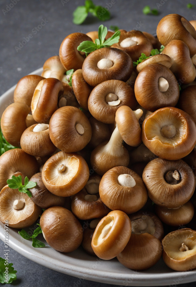 Delicious sautéed mushrooms up close Delicious sautéed mushrooms up close