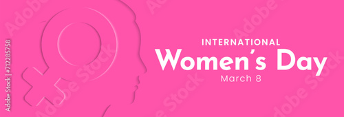 Happy International Womens Day. March 8. Women's day concept design in paper art style. Vector illustration