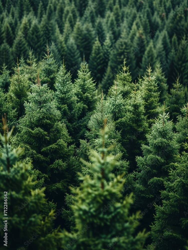 Spruce trees nursery or plantation, growing a young forest. Spruce trees nursery or plantation, growing a young forest.