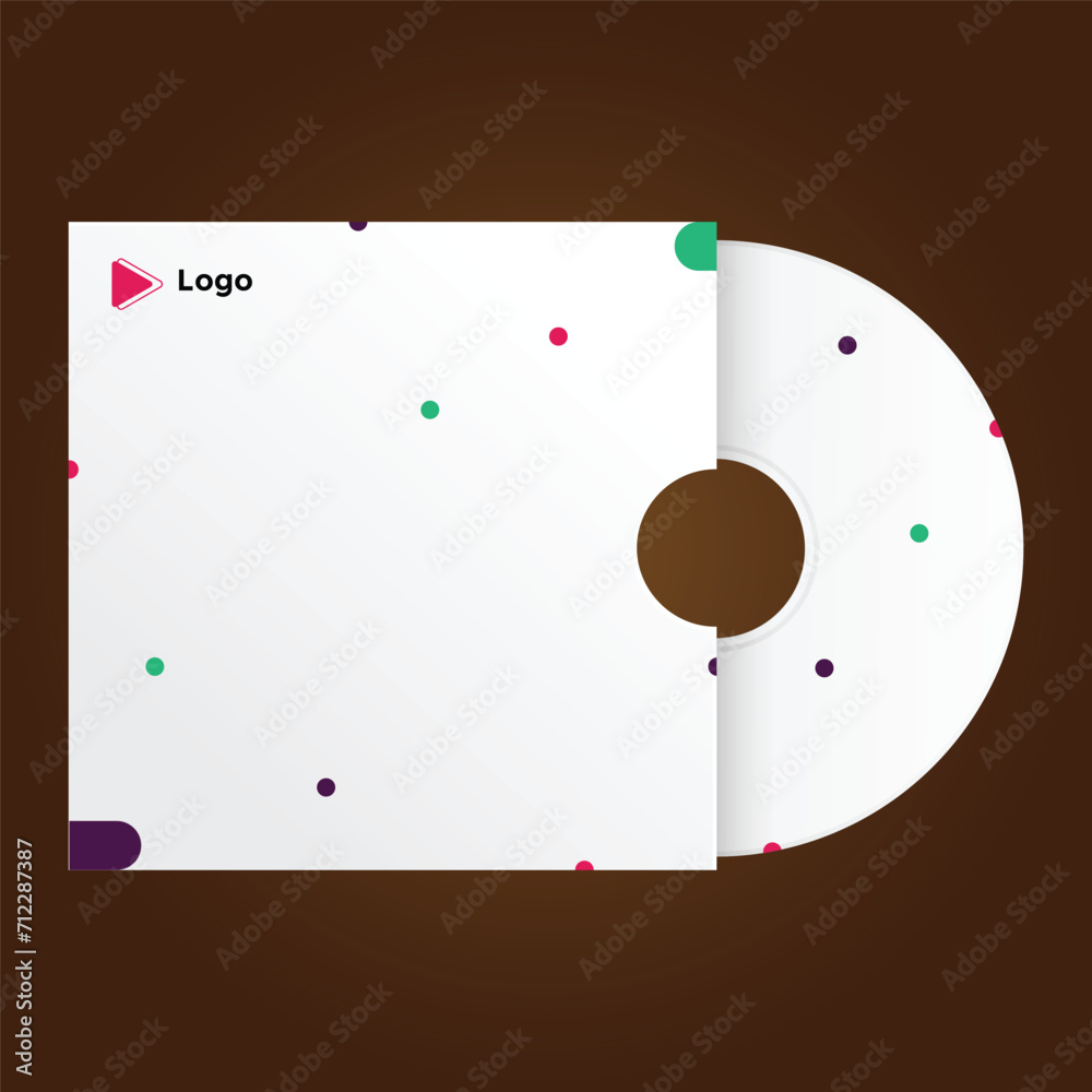 Branding template editable brand cd cover with abstract halftone effect ...