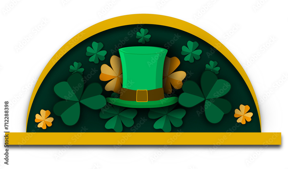 Illustration on theme beautiful shape banner in style paper cut for celebrate holiday patricks day Illustration on theme beautiful shape banner in style paper cut for celebrate holiday patricks day