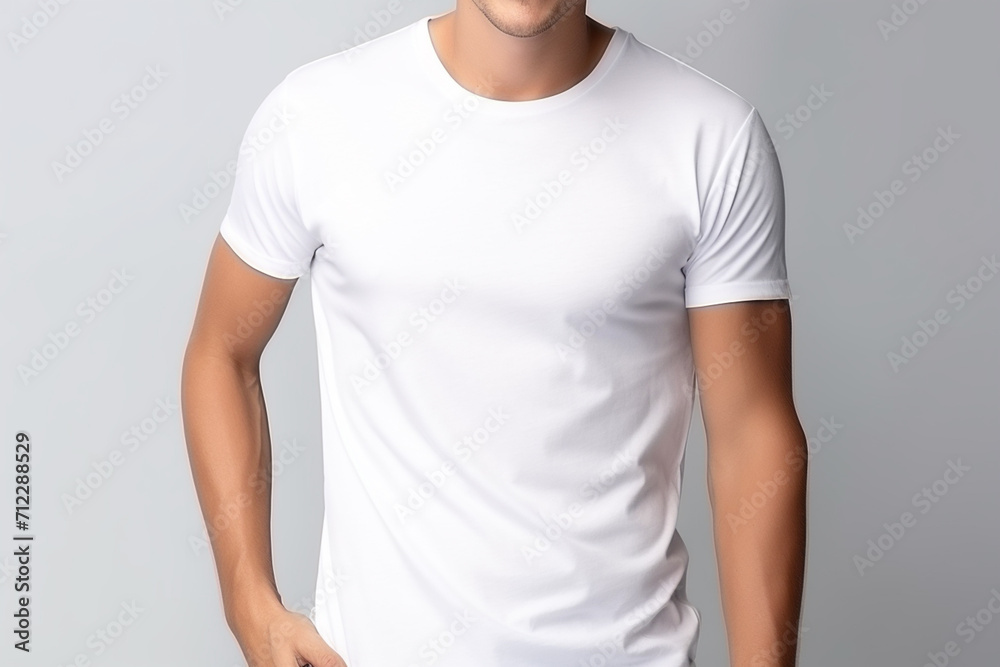 Woman in White Tshirt Mockup created with Generative AI Woman in White Tshirt Mockup created with Generative AI