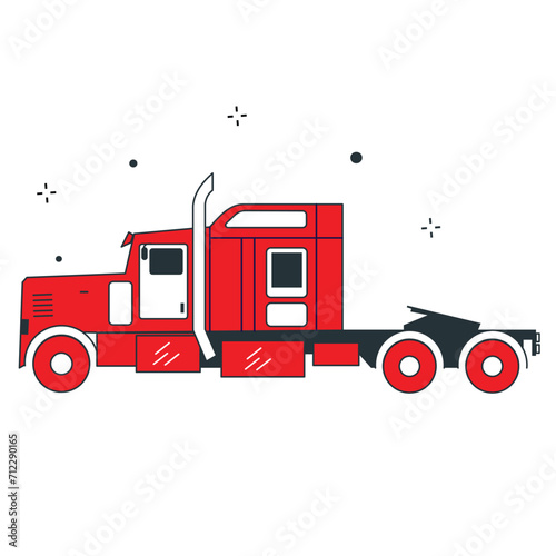 Road Truck Vector Illustration Icon Design