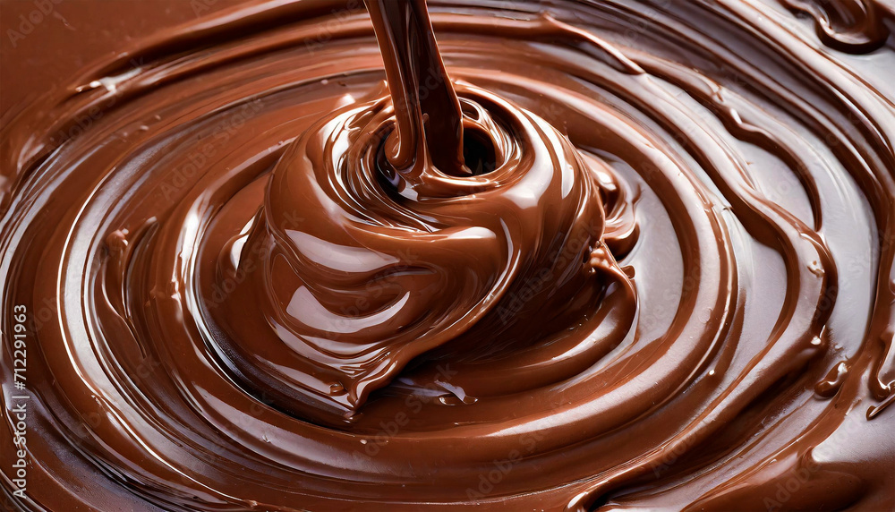 Ultra realistic photo of hot melted chocolate, full frame background. Generative Ai. Ultra realistic photo of hot melted chocolate, full frame background. Generative Ai.