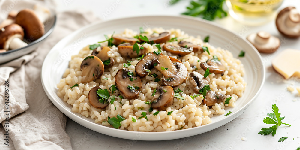 plate of risotto with mushrooms plate of risotto with mushrooms