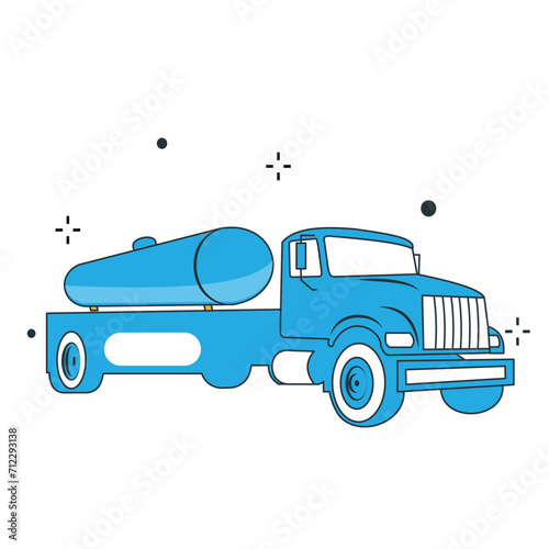 Propane Tanker Truck Vector Illustration Icon Design