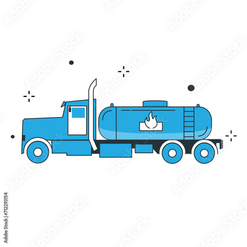Propane Tanker Truck Vector Illustration Icon Design
