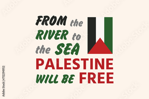 free Palestine typography concept design with Palestine national flag for t shirt or print