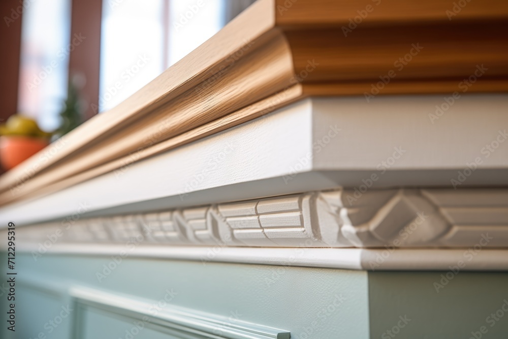 Fototapeta premium textured closeup showing the detail in a section of dentil molding