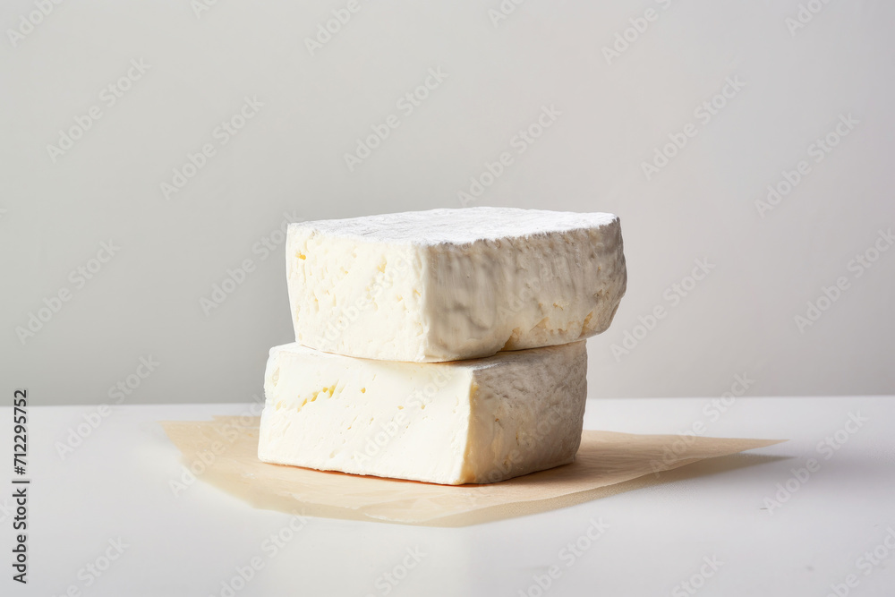 Delicious pieces of creamy goat cheese