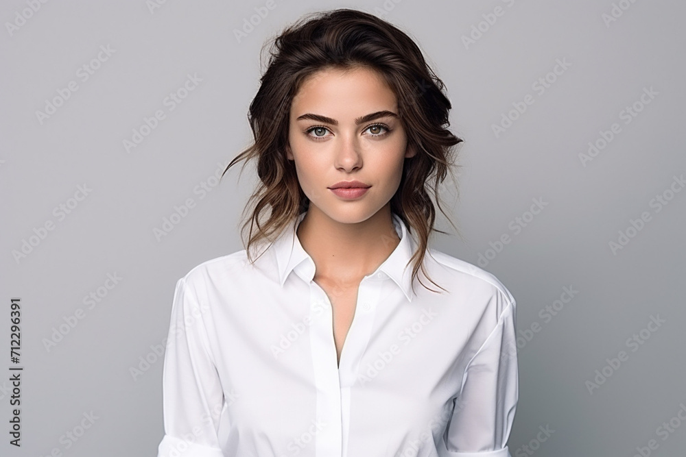 Woman in White Tshirt Mockup created with Generative AI Woman in White Tshirt Mockup created with Generative AI