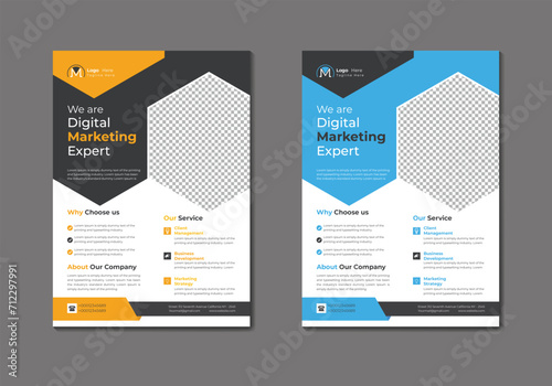 Vector digital marketing agency and corporate business flyer template