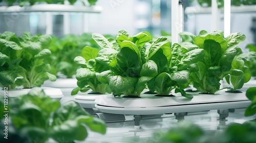greens are grown hydroponically, using modern technologies, hydroponic system for vegetables on a light background, growing garden hydroponic agricultural plants on water without soil