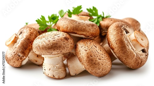 button mushroom on white background