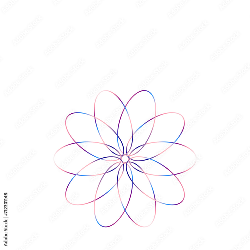 An abstract cut out transparent iridescent oval gradient star shape futuristic pattern design element. An abstract cut out transparent iridescent oval gradient star shape futuristic pattern design element.