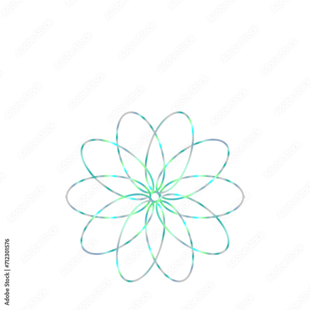 An abstract cut out transparent iridescent oval gradient star shape futuristic pattern design element. An abstract cut out transparent iridescent oval gradient star shape futuristic pattern design element.