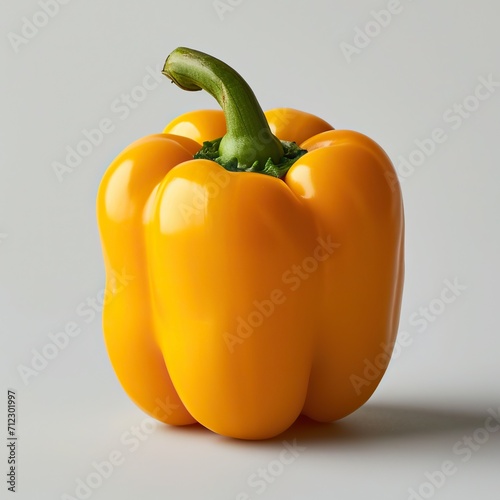 yellow bell pepper isolated on white background photo