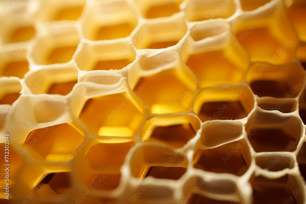 Banner consisting from traditional species honeycomb in honey, Ai generated Banner consisting from traditional species honeycomb in honey, Ai generated