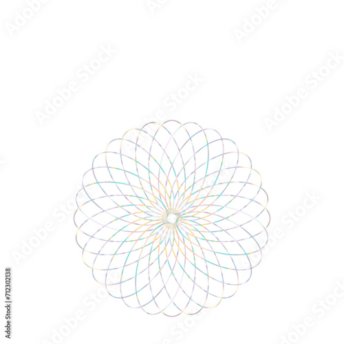 Fototapeta Naklejka Na Ścianę i Meble -  An abstract cut out transparent iridescent oval gradient star shape futuristic pattern design element.