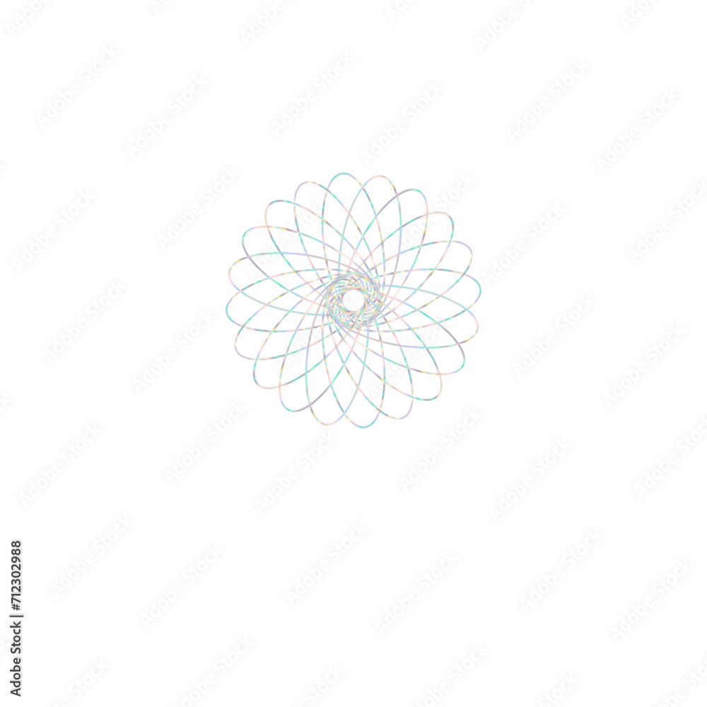 An abstract cut out transparent iridescent oval gradient star shape futuristic pattern design element. An abstract cut out transparent iridescent oval gradient star shape futuristic pattern design element.