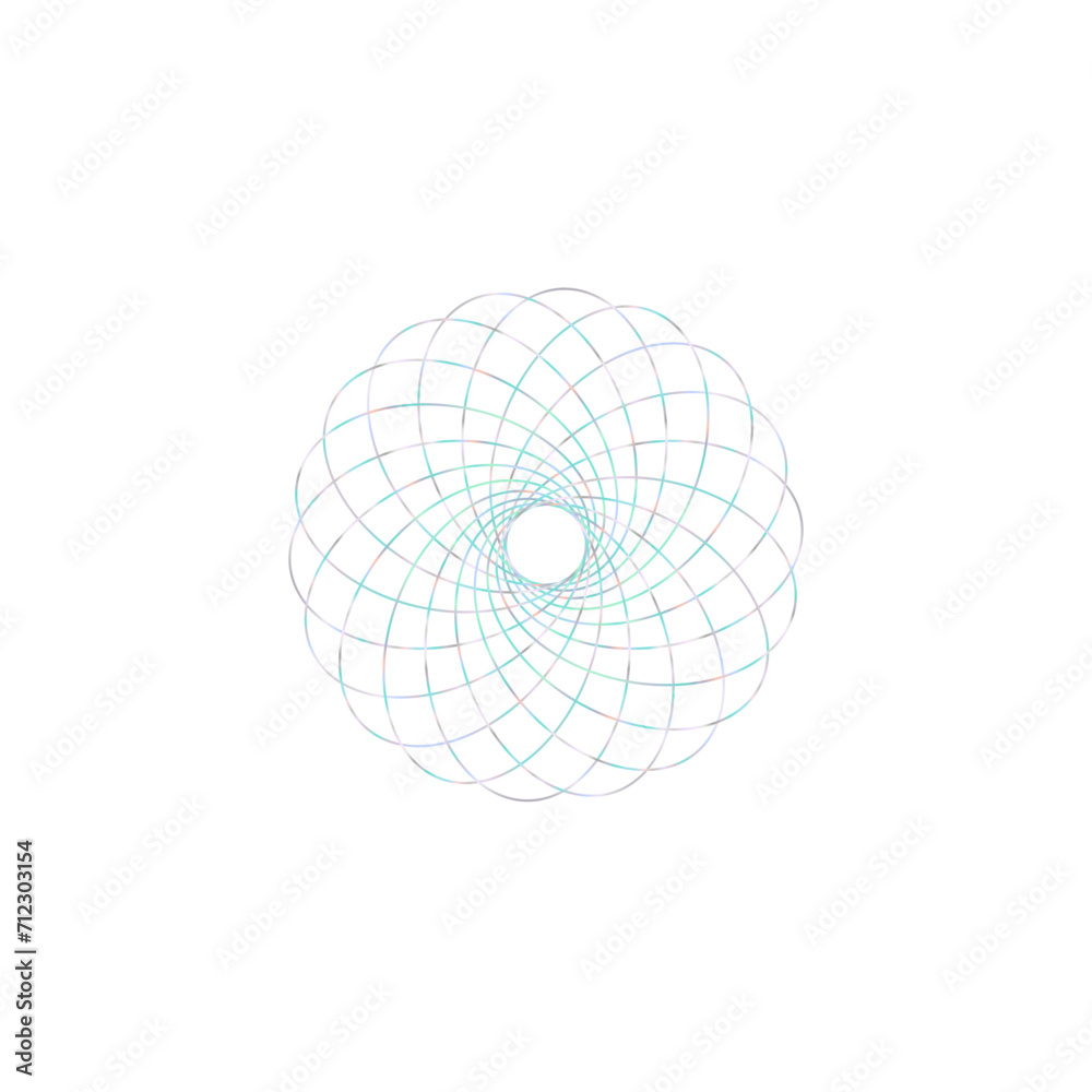 An abstract cut out transparent iridescent oval gradient star shape futuristic pattern design element. An abstract cut out transparent iridescent oval gradient star shape futuristic pattern design element.