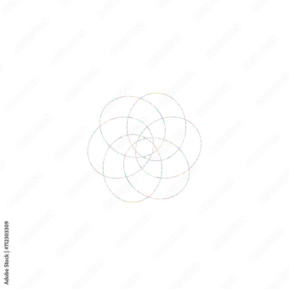 An abstract cut out transparent iridescent oval gradient star shape futuristic pattern design element. An abstract cut out transparent iridescent oval gradient star shape futuristic pattern design element.