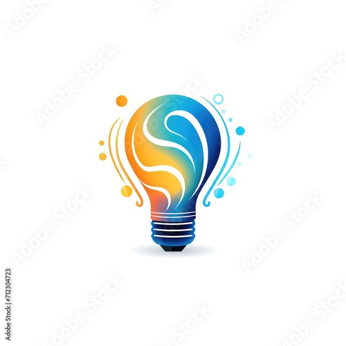 lightbulb design logo on white background, Generative Ai