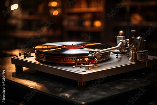 Record Spins on Vintage Turntable, Bringing Classic Vibes to Life