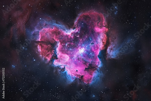 Romantic Heartshaped Nebula Symbolizes Love In The Astral World. Сoncept Astrological Compatibility, Celestial Romance, Love In The Stars, Cosmic Connections, Eternity In The Nebula