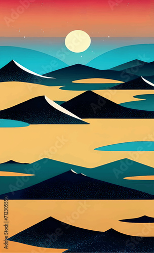 Spring Reverie: Celebrate the Season Amidst Majestic Mountains with our Festival Poster.