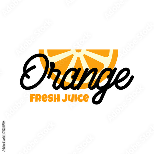 Fresh orange juice logo template design vector. Business logo for lemon juice, squeezed citrus, smoothies or lemonade.