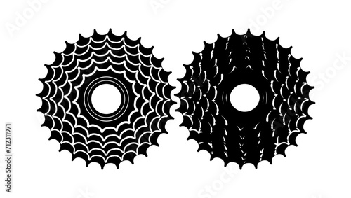 Bicycle Speed Gear, black isolated silhouette
