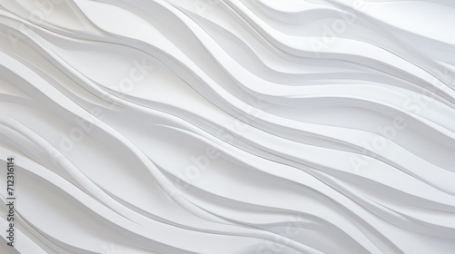 Fond d'un mur blanc, texturé et matière, vague en mouvement. Ambiance claire. Arrière-plan pour conception et création graphique. © FlyStun