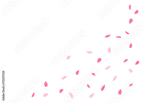 桜が美しい桜の花の散る春の和風フレーム背景3