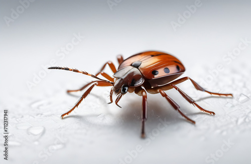 beetle, mite, close-up on a white background