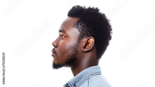 Nigerian Man Gazing Behind on transparent background,