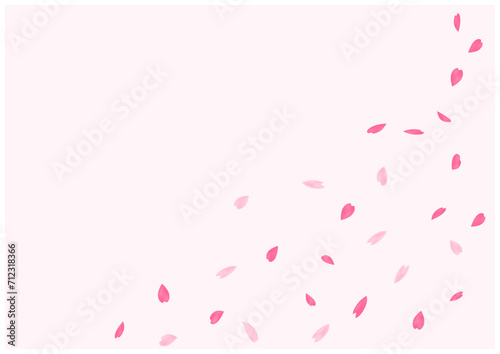 桜が美しい桜の花の散る春の和風フレーム背景3薄桜色