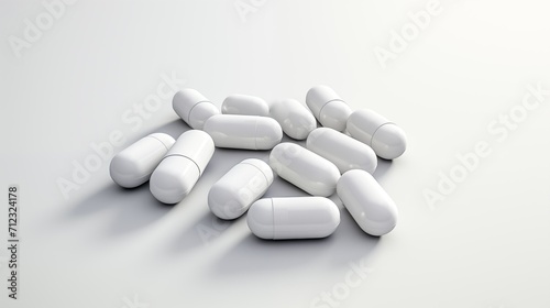 White Capsules on a white background
