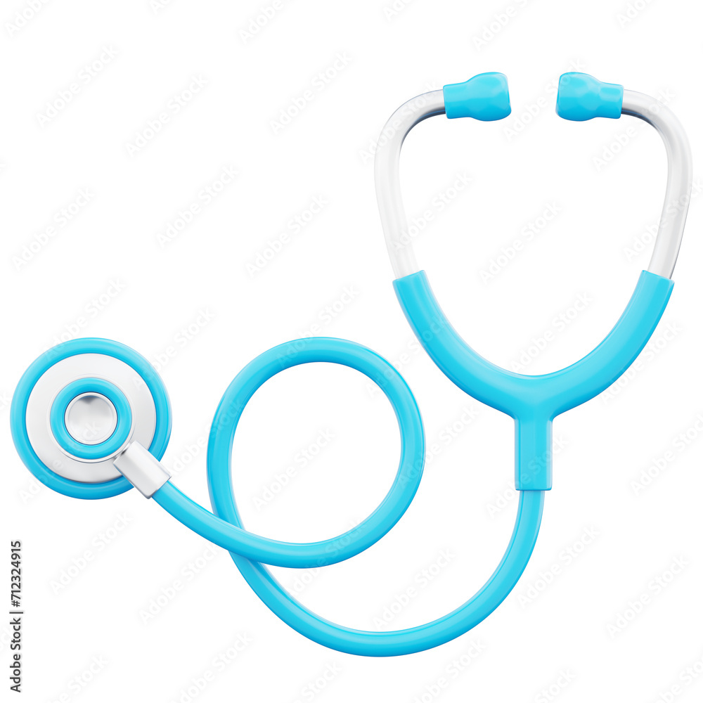 Stethoscope medical equipment. Health care concept 3d illustration on transparent background Stethoscope medical equipment. Health care concept 3d illustration on transparent background