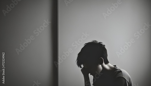 Depressed Teenager in a Dark Room