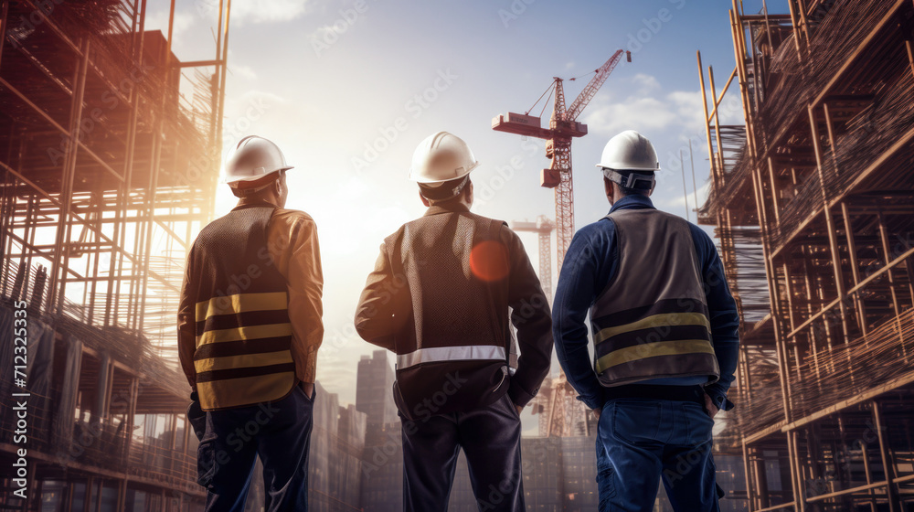 A diligent civil architect engineer conducting inspection and work on an outdoor building site, meticulously referring to blueprints A diligent civil architect engineer conducting inspection and work on an outdoor building site, meticulously referring to blueprints