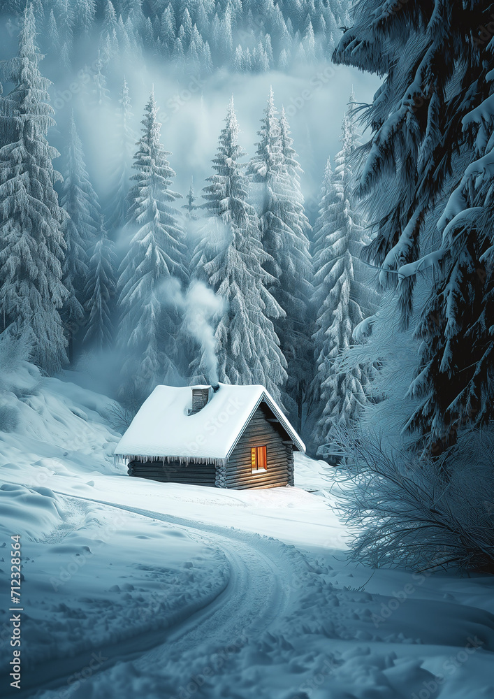 Fototapeta premium house in the snow