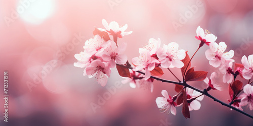 Beautiful spring banner with blossoming tree branches. Beautiful blur, bokeh. ?opy space for text